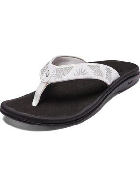 Women Bright White Sandals Water Resistant Flip Flops with Arch Support Comfort